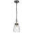Lantern Accent Ceiling Pendant Light, Clear Glass Shade, 13 Inch Black