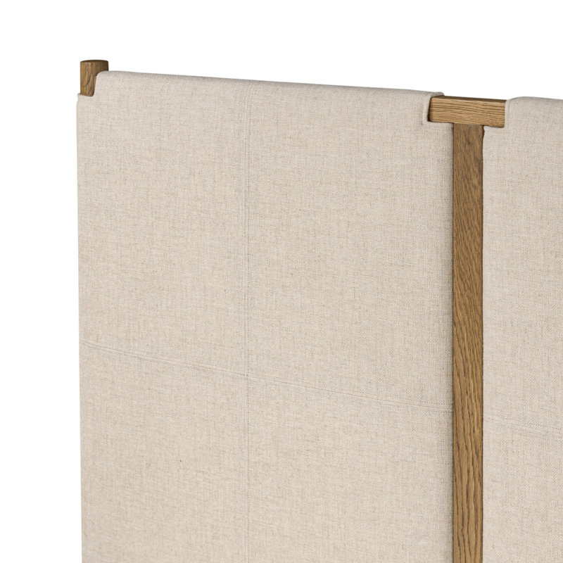 Salado Leather Bed, Queen, Antigo Natural
