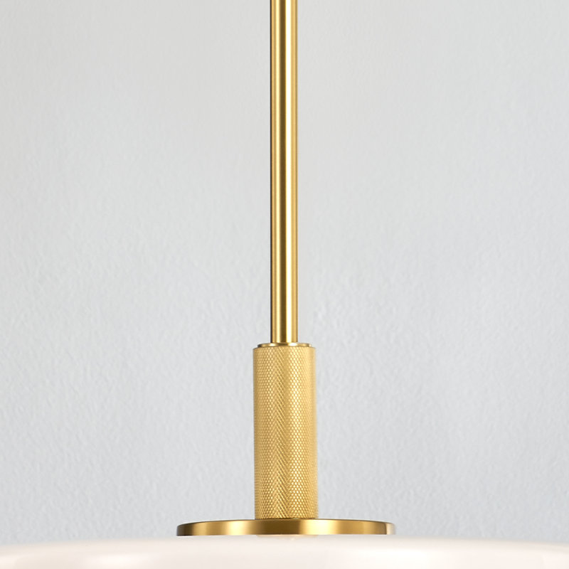 LETHBRIDGE 1 LIGHT PENDANT, Polished Nickel, 17.5" H x 15" W x 15" D
