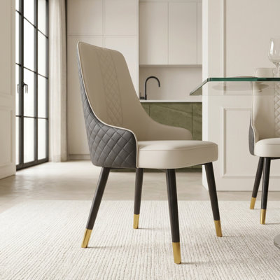 Chaise de salle à manger rembourrée en similicuir (ensemble de 2)