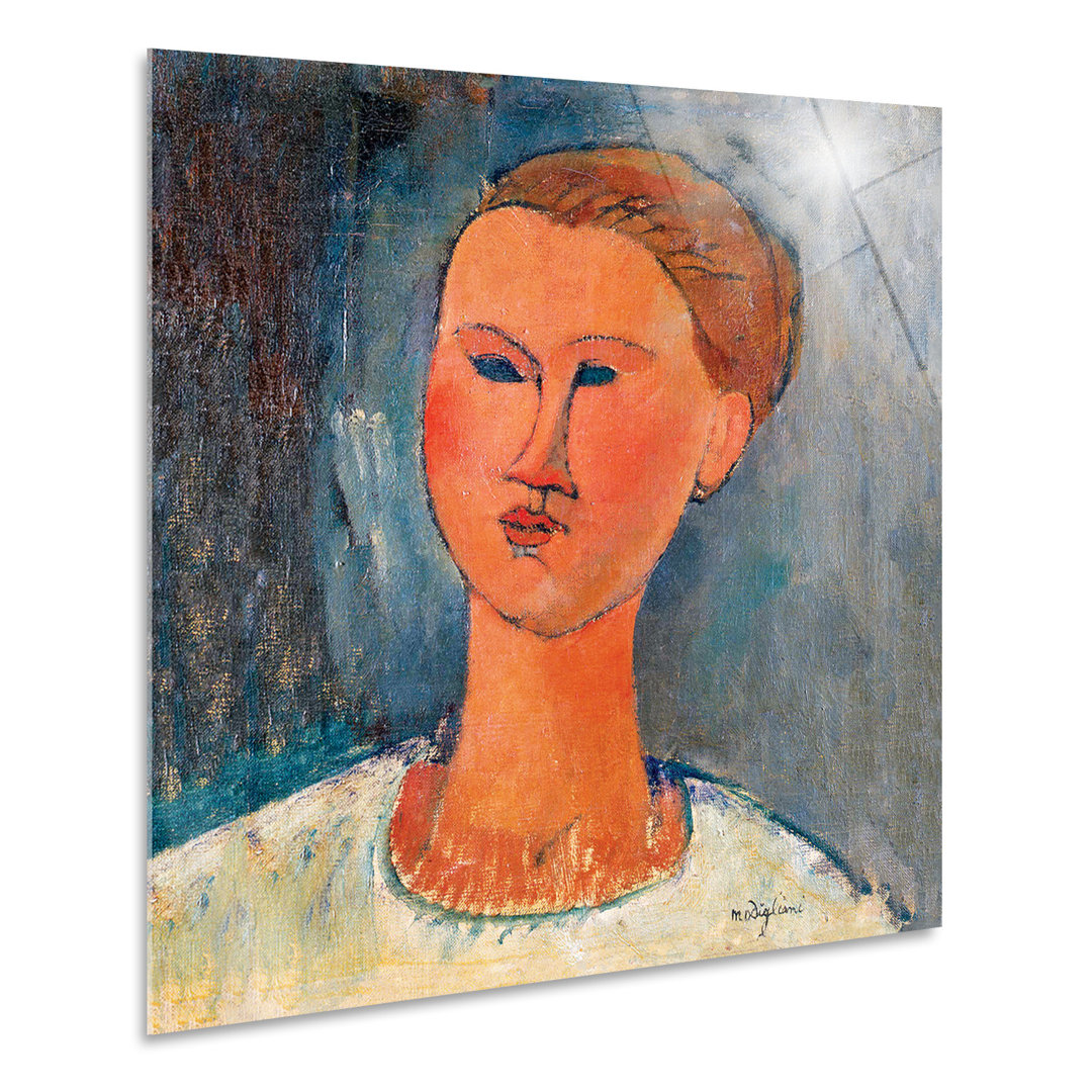 Wandbild Kopf einer jungen Frau von Amedeo Modigliani