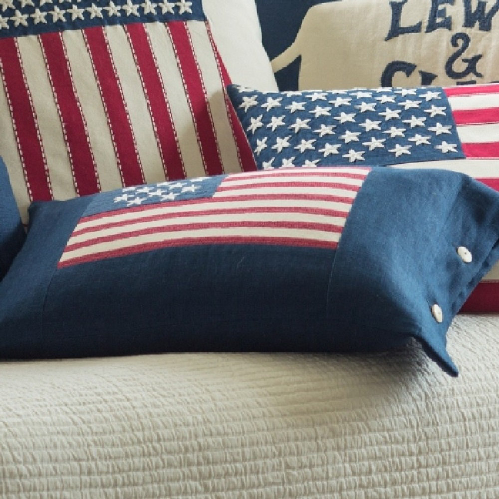 Embroidered Linen Throw Pillow