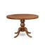 Ensemble de 5 pièces 5 pièces pour 4 tables rondes avec piédestal et 4 chaises Parson en tissu noir, noyer antique-2040198128-2019914938
