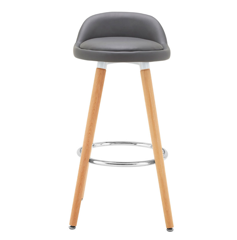 Bunker Lake Upholstered Counter Stool with Solid Wood Frame, Grey