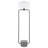 63" Black Column Floor Lamp With White Frosted Glass Drum Shade