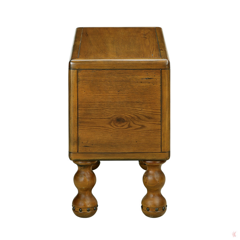 Solid Wood End Table, Rectangle 23.6 Inch Narrow Side Table With Drawer, Vintage Bedside Table Nightstand For Small Spaces, Living Room, Bedroom, Easy Assembly