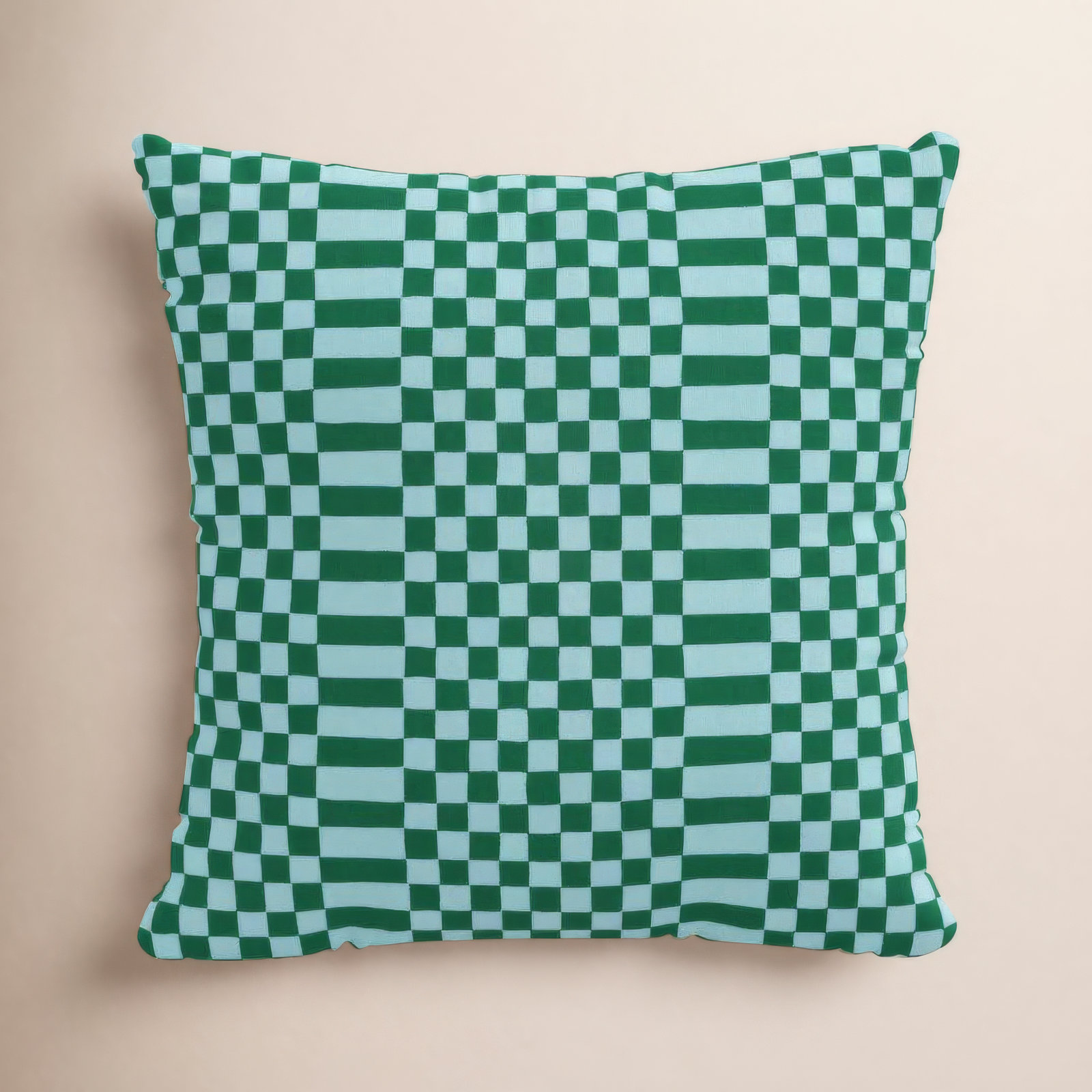 Delma Checkered Indoor/Outdoor Throw Pillow, 20" x 20", Green