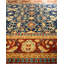 Tapis bleu / brun / beige en laine noué à la main de conception unique 12 pi 3 po x 17 pi 4 po New Age