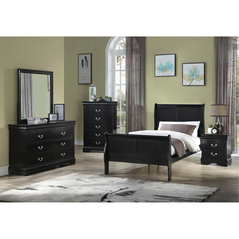 Sleek And Stylish Five-Drawer Chest With Contemporary Design And Ample Storage Space, Black