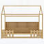 Lit de maison en bois avec bibliothèque de rangement, lit de maison de plancher avec garde-corps-114224535