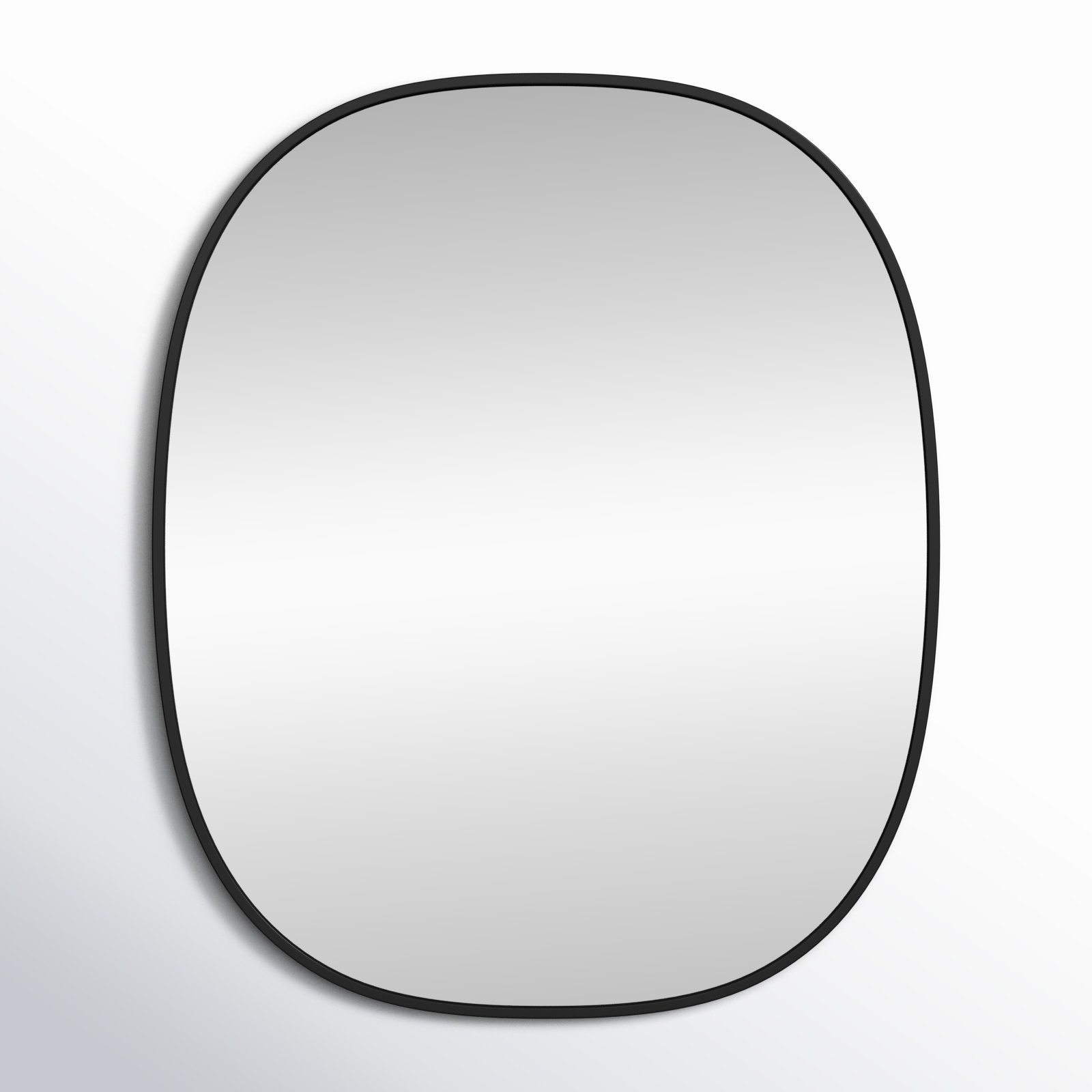 Sabine Metal Curved Oval Wall Mirror, Black, 36" x 30"