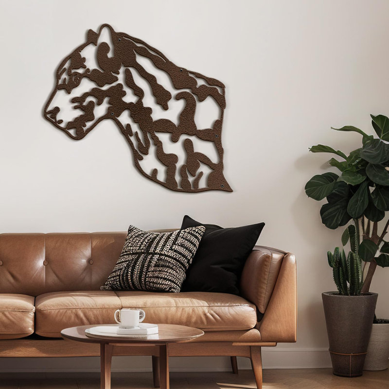 Décoration murale en métal, H 24 po x l 36 po x P 0,05 po, Bronze