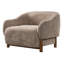 Fauteuil d'appoint Bronte en chenille de style moderne du milieu du siècle, avec accoudoirs encastrés, dossier fixe et pieds en bois d'hévéa et de noyer.-135937414