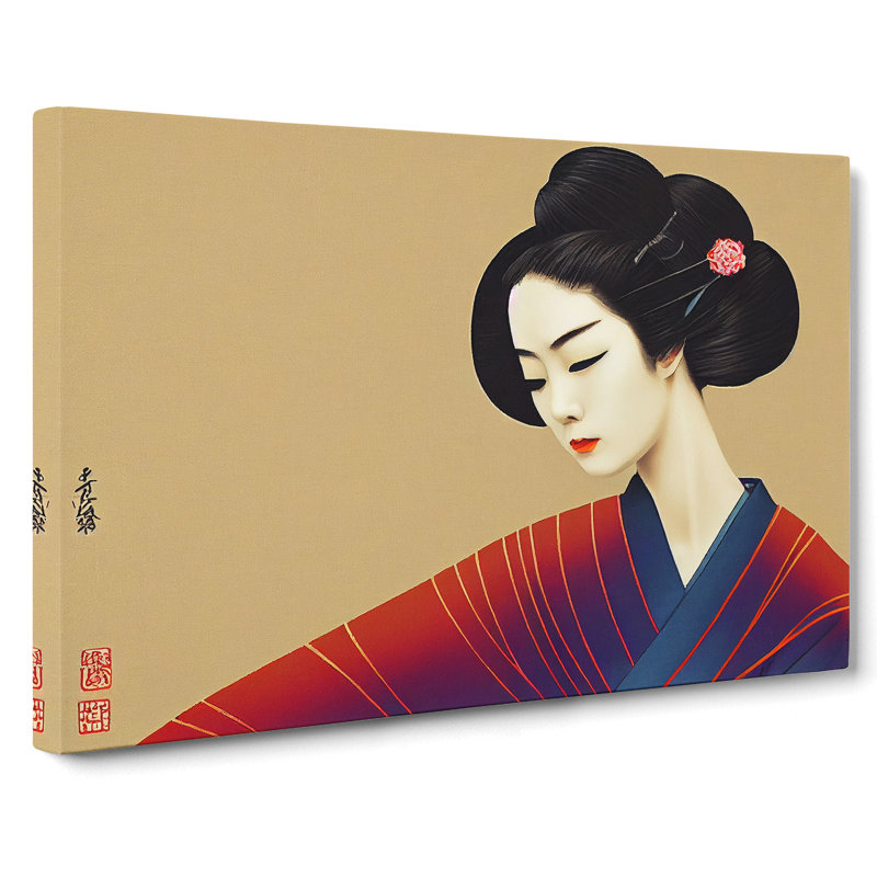 Victorious Geisha - Wrapped Canvas, 40cm H x 60cm W x 3cm D