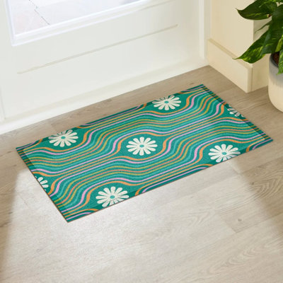 Non-Slip Floral Doormat