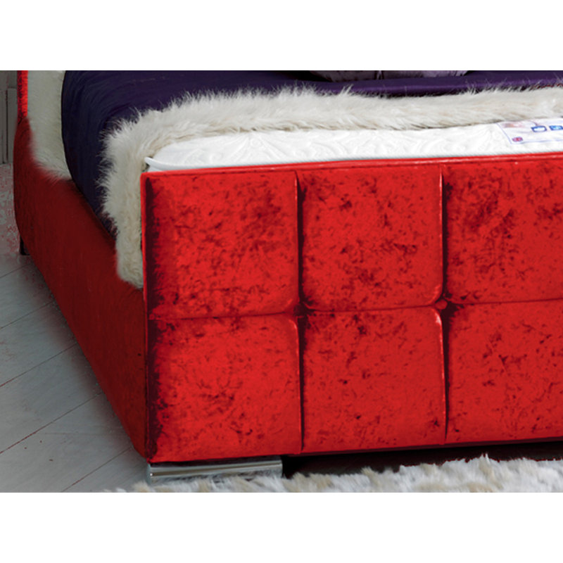Margaux Upholstered Bed, Red Crush Velvet, Super King (6')