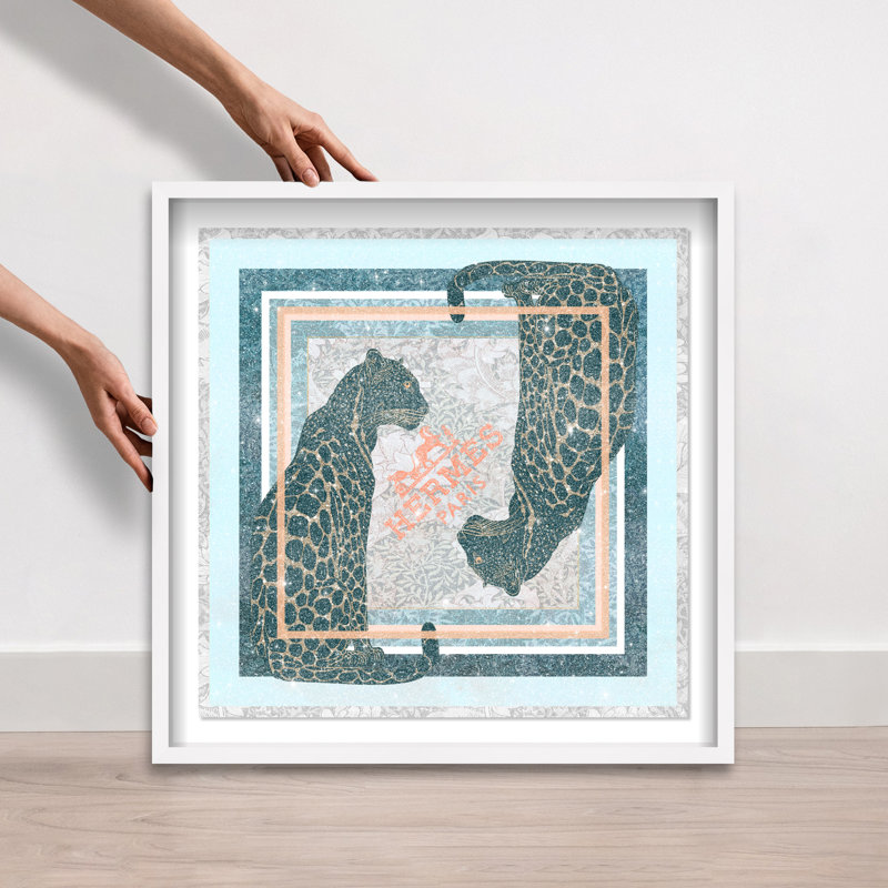 Dual Paris Cheetah Shadowbox Animals Print by Oliver Gal, Black Frame, 12 x 12, 25.5"H x 25.5"W, White Frame