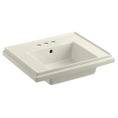 Lavabo de salle de bain piédestal en céramique avec trop-plein 24 po Tresham®