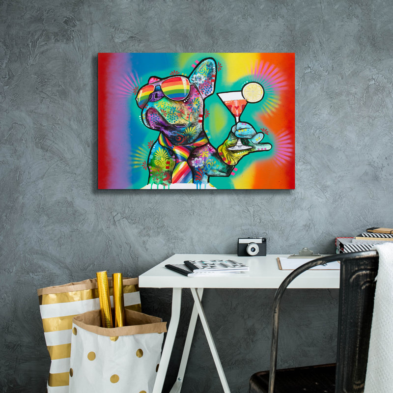 «Rad Pupperooni» par Dean Russo, art mural sur toile, H 18 po x l 26 po x P 0,75 po