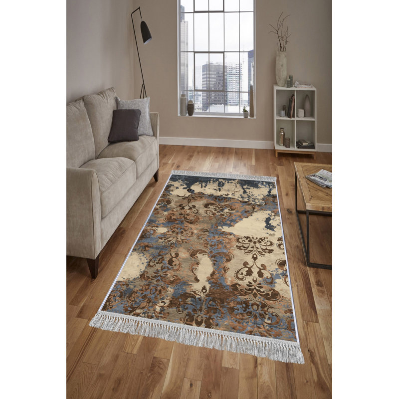 Luxurious Velvet Area Rug (4.6 x 7.2 ft), 100% Antibacterial Fabric, Non-Slip Cotton Backing, Pile Height: 0.4 in | Machine Washable, 3D Digital Print Design | Perfect for Living Room & Bedroom Decor, Soft & Durable