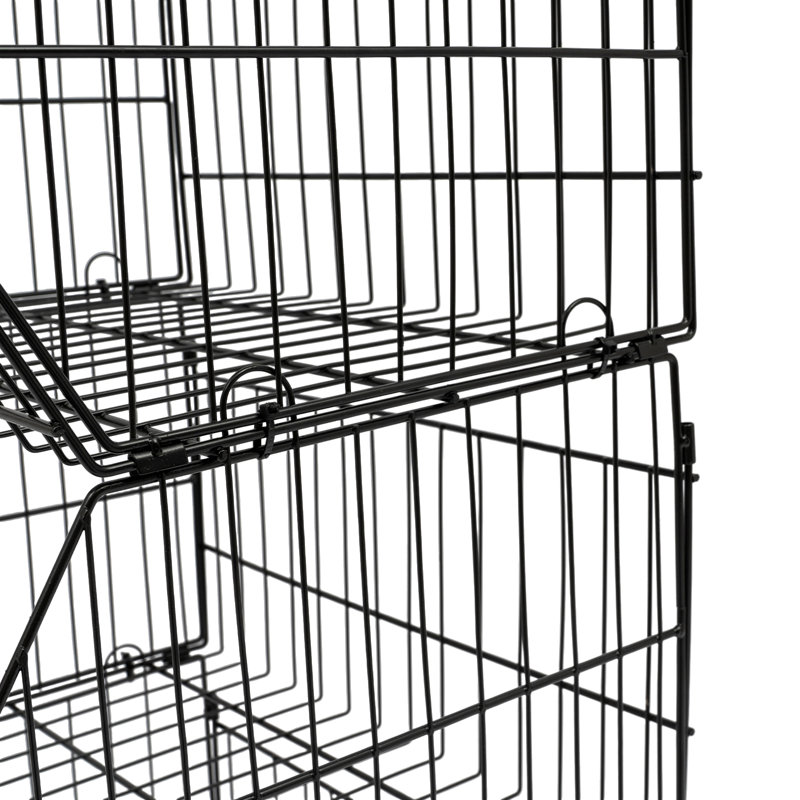 Picrin 18.89'' W Iron Shelving Unit with Wheels, Black