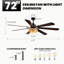 Ventilateurs de plafond 72 po 72 po Boho