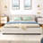 Queen Size Upholstered Bed Frame With Thick Fabric, Upholstered Bed Frame-144346978-144347004