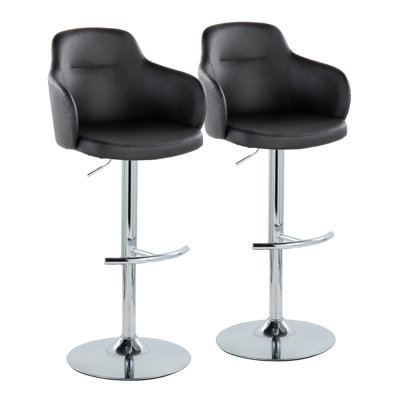 Boyne Swivel Upholstered Adjustable Height Counter Stool with Metal Frame