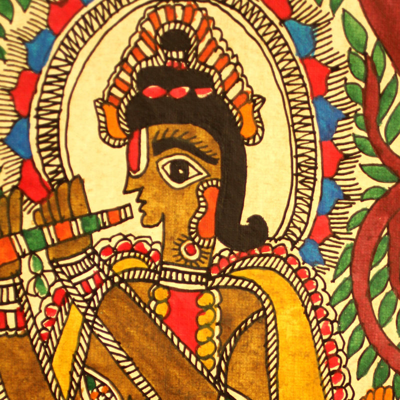 Krishna avec ses bovins - impression sur papier