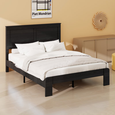 Base de lit, base de lit plateforme en bois, grand rangement sous le lit
