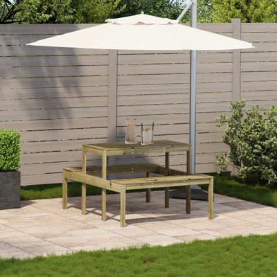 Coshocton Rectangular Outdoor Picnic Table , 110cm cm W 134cm cm D