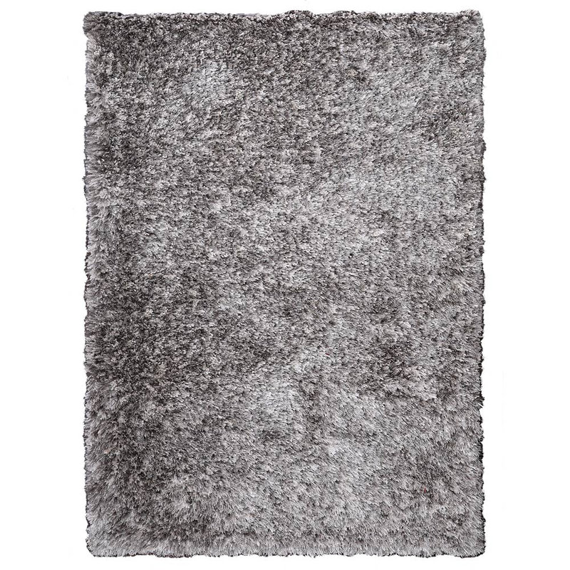 Camarato Hand Tufted Shag Polyester Eco-Friendly Area Rugs - Rectangle, Gray White Color, Plain Solid Design, High Pile Thick Handmade Anti Skid Area Rugs for Living Room, Bed Room