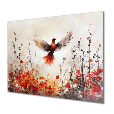 «Bird Phoenix Rising In Adversity - Cityscapes», impression murale en métal