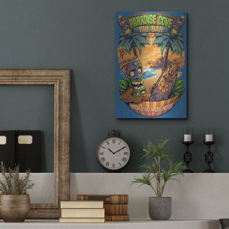 «Tiki Man Hammock» par Flyland Designs, art mural en métal, H 16 po x l 12 po
