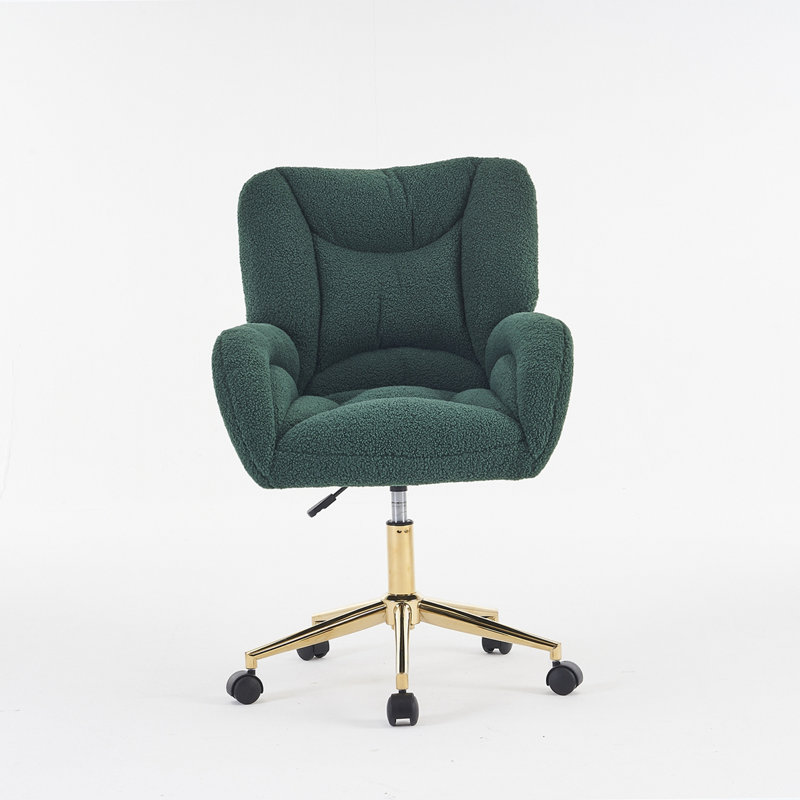 360 Swivel Office Chair, Green, Velvet