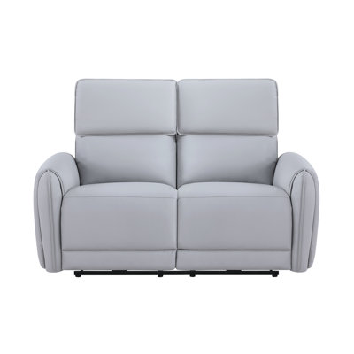 Power Motion en cuir synthétique gris, / port type C, siège et dossier serrés, ressorts ensachés, profondeur de 22 po, hauteur du produit avec hauteur de 40 po, poids du colis de 165 lb