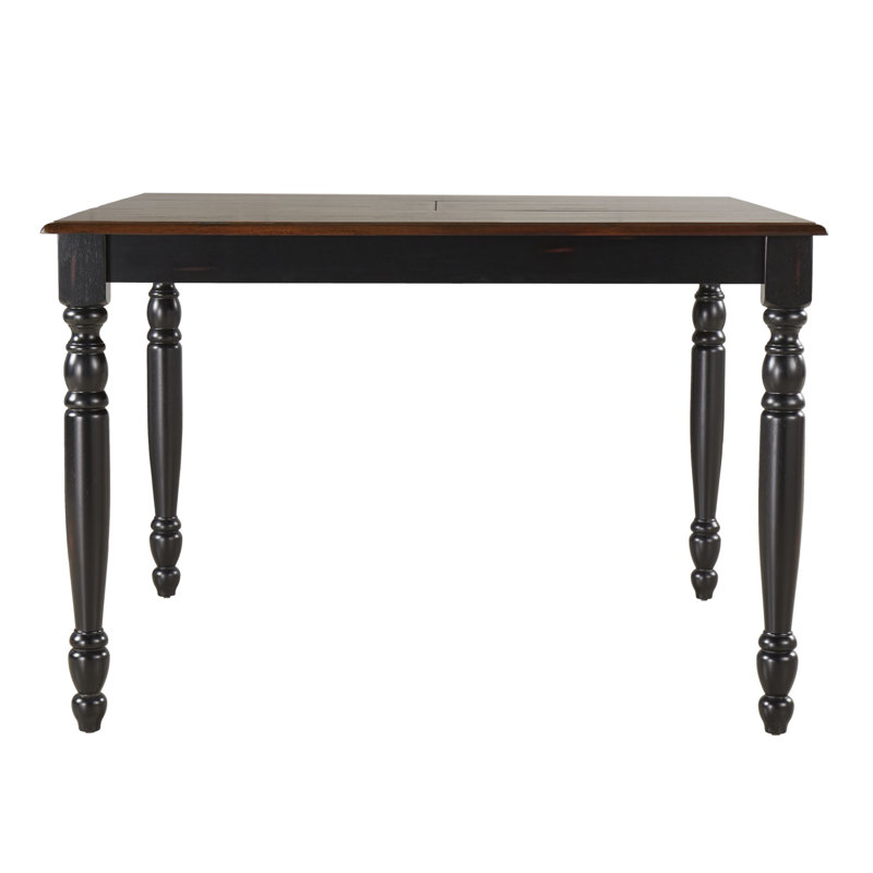 Alyssha Extendable Solid Wood Dining Table, Antique Black