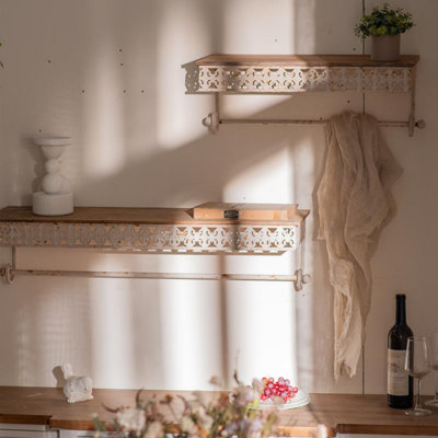 American Vintage Shelf Set | Iron & Wood Wall Organizer