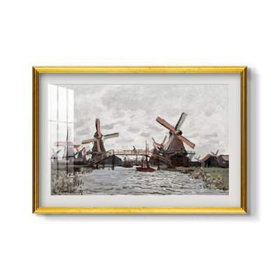 Moulins à vent près de Zaandam, 1871 - Claude Monet - Reproduction encadrée sur mesure
