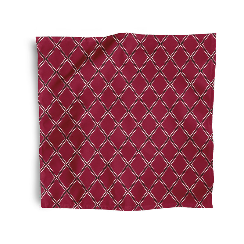 Lateasa Polyester Geometric Square Napkin, Red