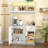 71'' H Kitchen Pantry Cabinet with Power Outlet, Hutch, Glass Doors & Drawer-1438966417