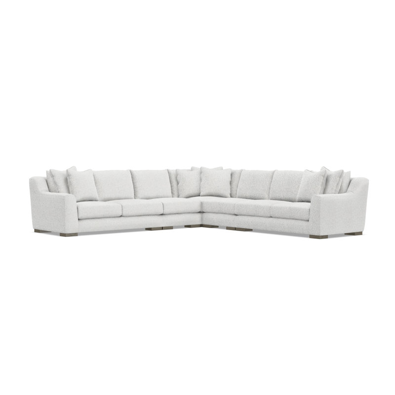 Sectional, White Polyester, 35" H x  140" W x 140" D, Symmetrical