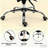 High Back Mesh Office Chair Swivel Reclining Computer Desk Chair With Retractable Footrest,Headrest,Padded Armrest