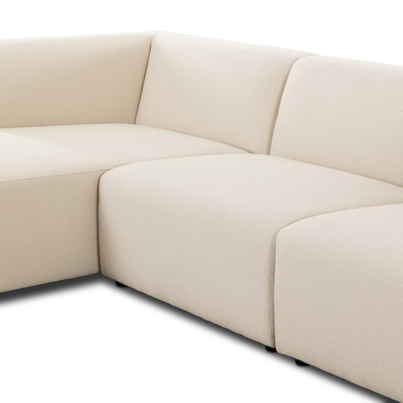 Lawndale 3PC LAF Sectional-Saxon Charcoal, Left Hand Facing, Fayette Cloud Polyester Blend