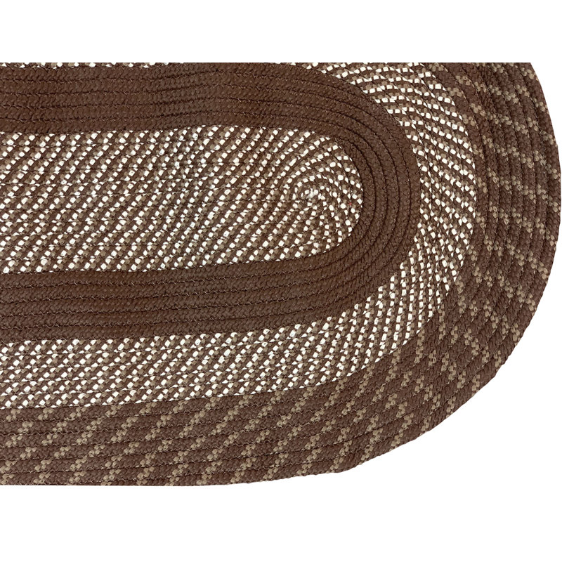 Tapis brun à motif géométrique tressé à la main Tookes, Tapis de couloir 2 pi x 6 pi
