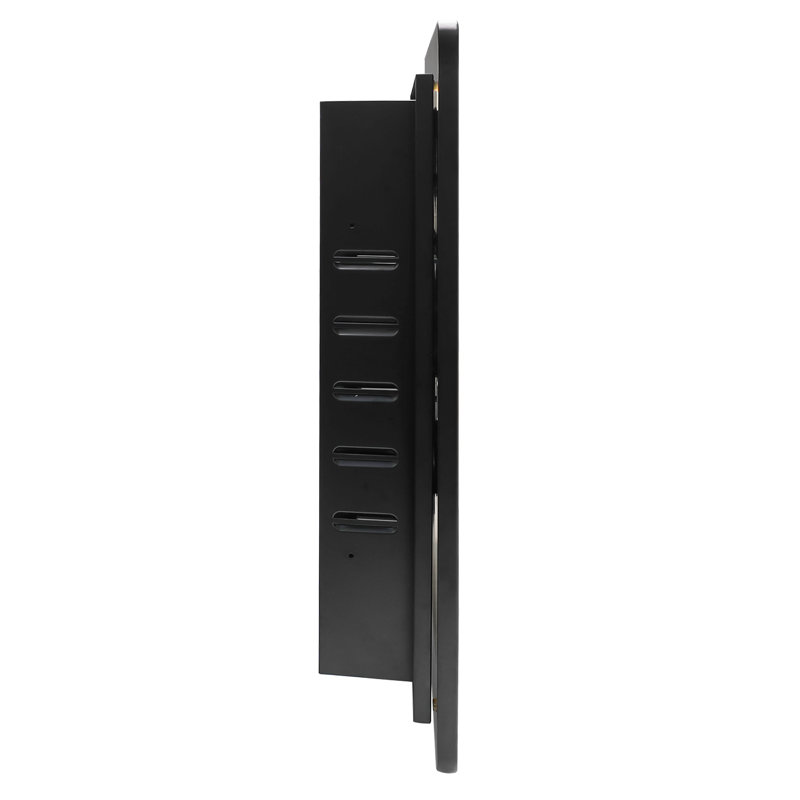 JS Framed Medicine Cabinet Recessed/Surface-Mounted with 3 Glass Adjustable Shelf &  Mirror & Magnetic Catch 16"W x 24"H