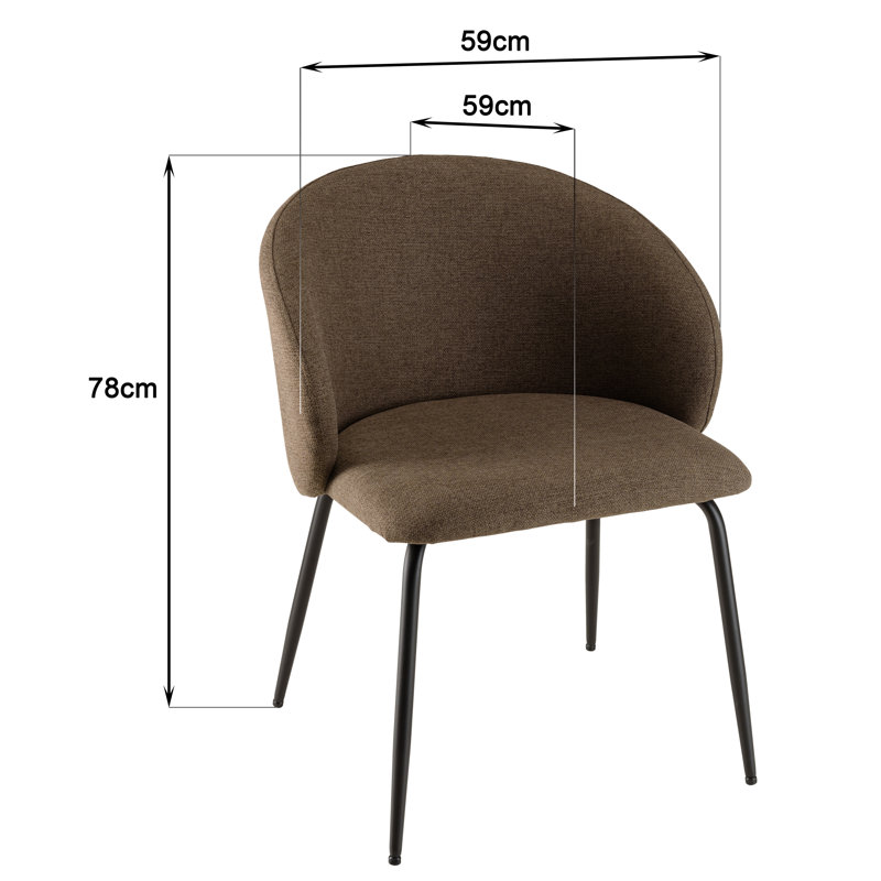 Luanna 47cm H Polyester Upholstered Side Chair, Brown