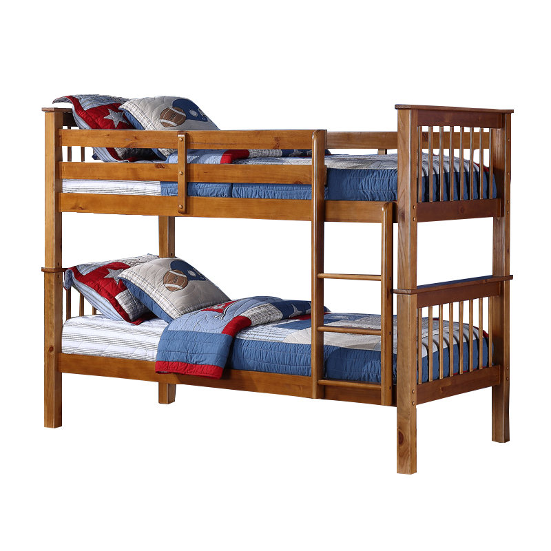 Bunk Bed with Built-in Ladder Included, Pine