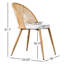 Faux Leather Rattan Back Dining Chairs-8919310