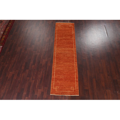 Karell One-of-a-Kind 2'7" X 9'10" Runner Wool Area Rug in Orange